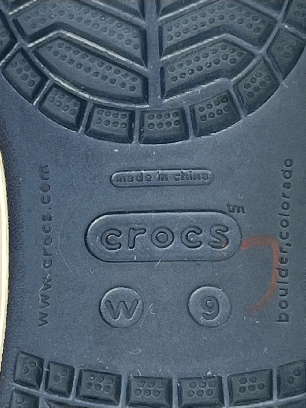 Crocs Crocband Navy Blue White Red Ballet Flats Footwear Women’s Size 9 W